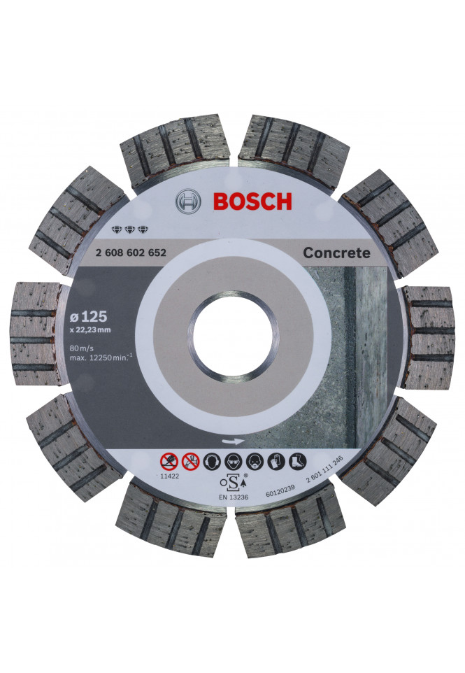 DIAMANTDOORSLIJPSCHIJF BEST FOR CONCRETE 125 X 22,23 X 2,2 X 12 MM